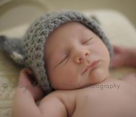 SALE Gray Newborn Kitty Hat