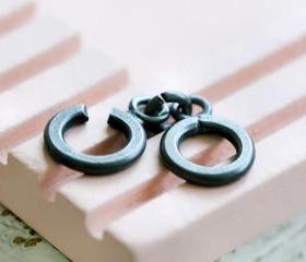 Oxidized Sterling Silver C Ring Clasp