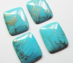 10 qty light blue vintage cabochons 18mm X 13mm