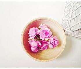 Millinery Pink Heartshape Big flowers Buds paper flower - sweet pink / pack 