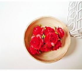 10 Millinery Heartshape Big flowers Buds paper flower Red / pack