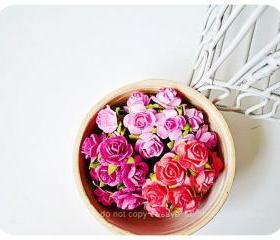 New! 30 Mulberry mixed pink paper Rose Buds flower/ pack 
