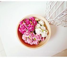 NEW! 30 Mulberry mixed pink paper Rose Buds flower/ pack 
