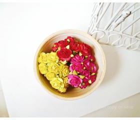 30 Mulberry mixed pink paper Rose Buds flower/ pack 
