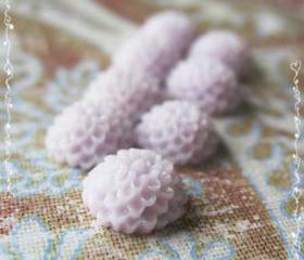 6 Resin Chrysanthemum Mum Flower Cabochons Accessory 10x4.5mm