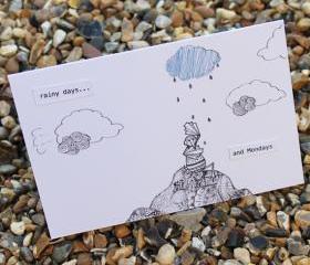 Rainy days and Mondays card (detailed doodles range)