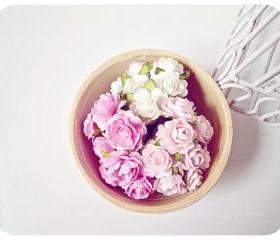 Millinery flowers heartshape Buds paper flower mixed color / pack