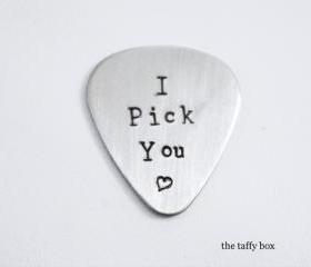 Stainless Steel Hand Stamped Guitar Pick