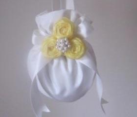 Flower Girl Bag - Ivory & Yellow - Available in all wedding colours