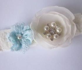 Bridal Garter - Simply Flowers including a little something blue