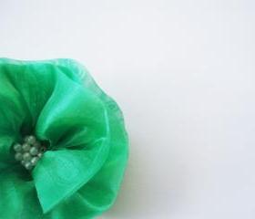 Green Flowers Handmade Appliques Embellishments(4 pcs)