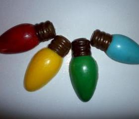 Solid Chocolate Christmas Lights Assorted Colors One Dozen