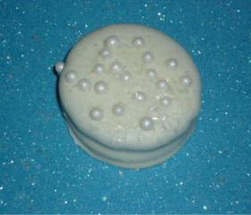 White Chocolate Covered Glitter and Sugar Pearl Oreo Cookies 1 Dozen