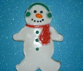 Large Vanilla Snowman Sugar Cookies Order of 3