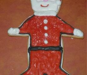 Large Santa Claus Vanilla Decorated Christmas Sugar Cookies Order of 3
