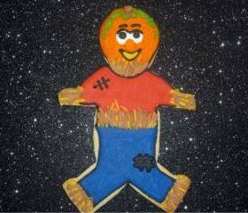 Pumpkin Head Scarecrow Fall Autumn Large Sugar Cookies Order of 3