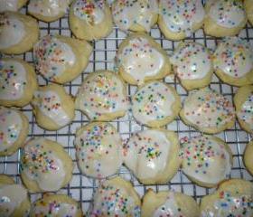 Italian Anisette Fresh Baked Nonpareil Iced Cookies Order of 2 Dozen