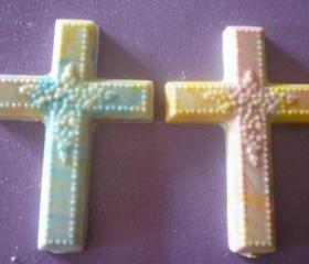 Solid Marbled Chocolate Easter or Religious Cross Set of 6