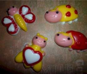 Chocolate Love Bugs and Butterflies with Hearts Set of 6