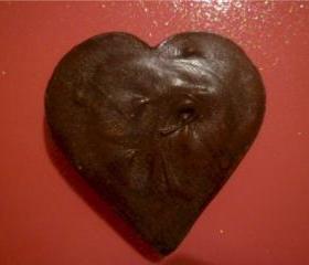 Solid Chocolate Candy Hearts Set of 6