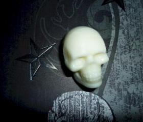 Solid Chocolate Candy 3D Skull Cupcake Topper Party Favor Set of 6