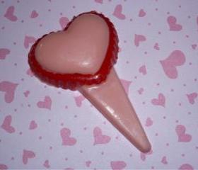 Chocolate Candy Heart Cupcake Picks Set of 6