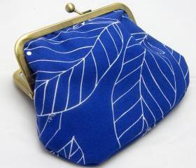 6" Fabby Purse - Leaves: Blue 