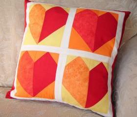 Red hearts cushion