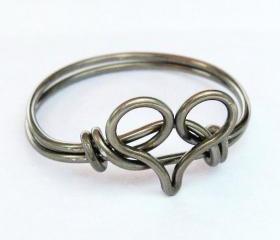Gunmetal Heart Ring