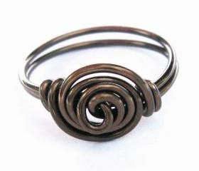 Antique Brass Rosette Ring Custom Size