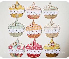 Cupcake handmade embellishment 
