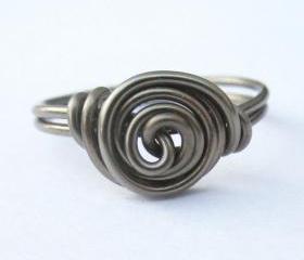 Gunmetal Rosette Ring