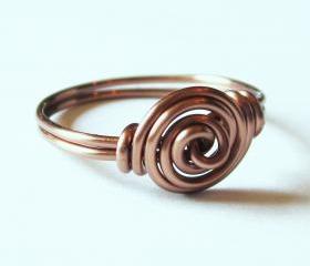 Antique Copper Rosette Ring Custom Size