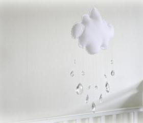 Rain cloud nursery mobile - Crystal mobile/ sun catcher with crystal rain drops - Sparkling prism tear drops - Nursery Chidren Decor