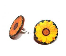 Yellow Sunflower Post Earrings