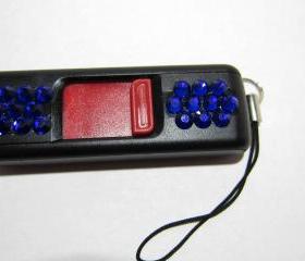 USB Thumb Drive - Sandisk Cruzer (8 gb) w/Blue Swarovski Crystals