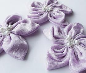Lilac Flowers Handmade Appliques Embellishments(3 pcs)