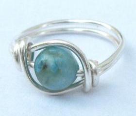 Turquoise Jasper Gemstone Ring in Silver