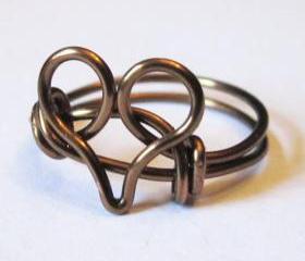 Antique Brass Heart Ring