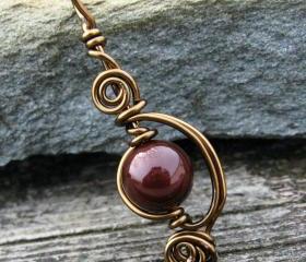 Swarovski Pearl and Antique Brass Pendant