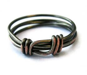 Unisex Ring Custom Size in Distressed Gunmetal Gothic - Stacking Ring