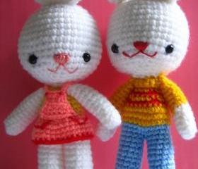 pdf charlie and angel bunny amigurumi crochet pattern-luulla