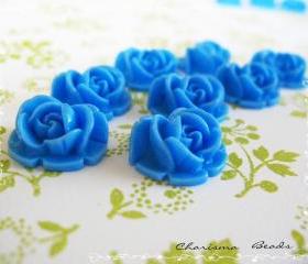6 Resin Roses Cabochons Flower Accessory 18x17x8mm
