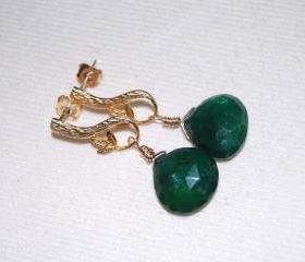 Emerald dangle earrings