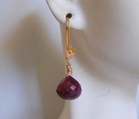 Onion briolette Ruby earrings