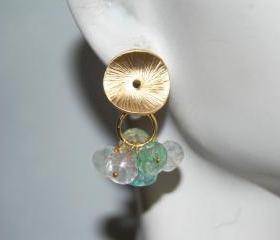 Amazonite and texture disc earrings