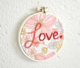Love. Floral Mothers Day Ornament. Rose Pink and Red
