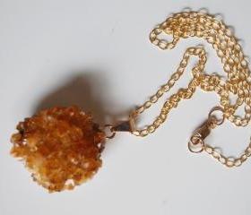 Citrine Druzy pendant Necklace