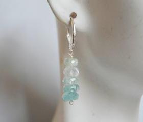 Ice Blue Aquamarine dangle earrings