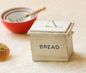 Dollhouse Accessories- Shabby Chic Antique White Bread Box 